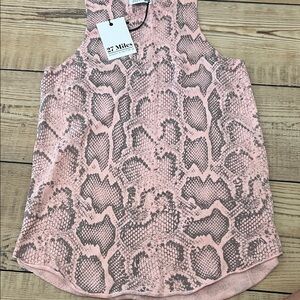 27 Miles Malibu Pink & Gray Snake-Print Tank Top